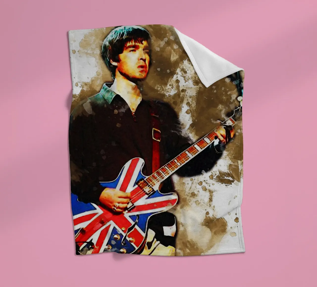 Smudge of Noel Gallagher fleece blanket by Gunawan Rb