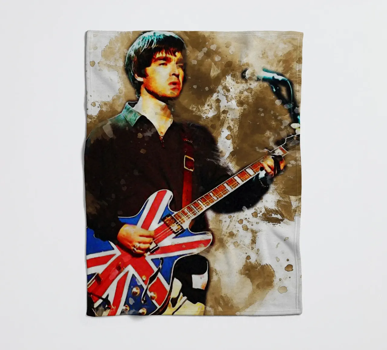 Smudge of Noel Gallagher fleece blanket by Gunawan Rb