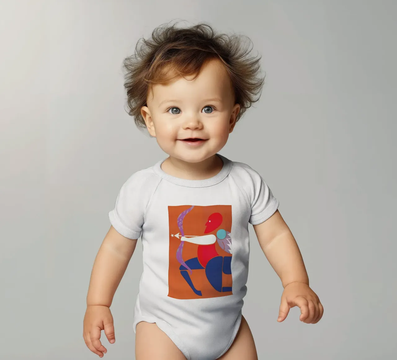 Sagittarius body neonato maniche corte da Simboli Design