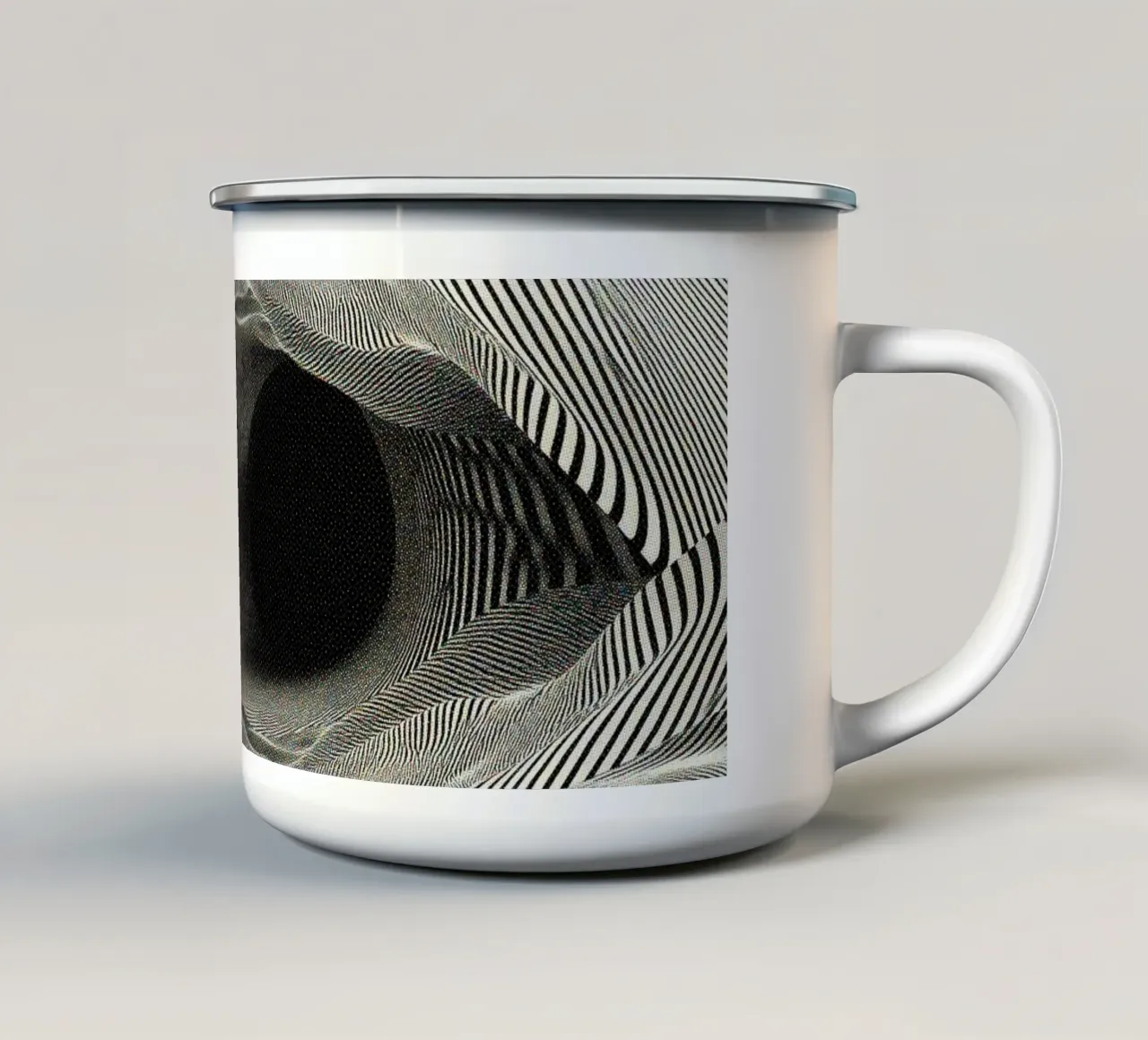 Viaggio nell'Op Art tazza in smalto da Taudalpoi