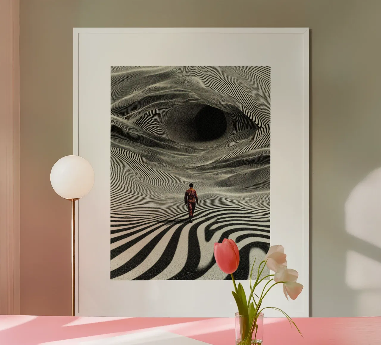 Viaggio nell'Op Art poster con telaio in legno da Taudalpoi