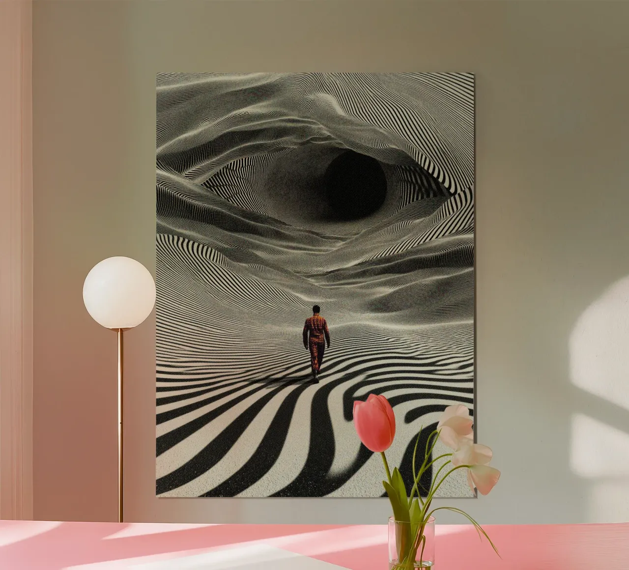 Viaggio nell'Op Art poster con telaio in legno da Taudalpoi