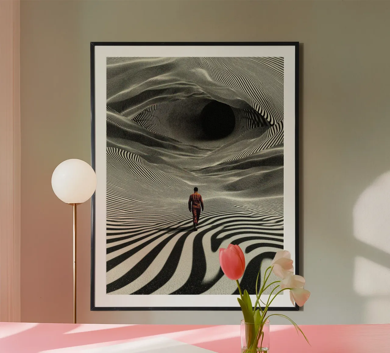 Viaggio nell'Op Art poster con telaio in legno da Taudalpoi