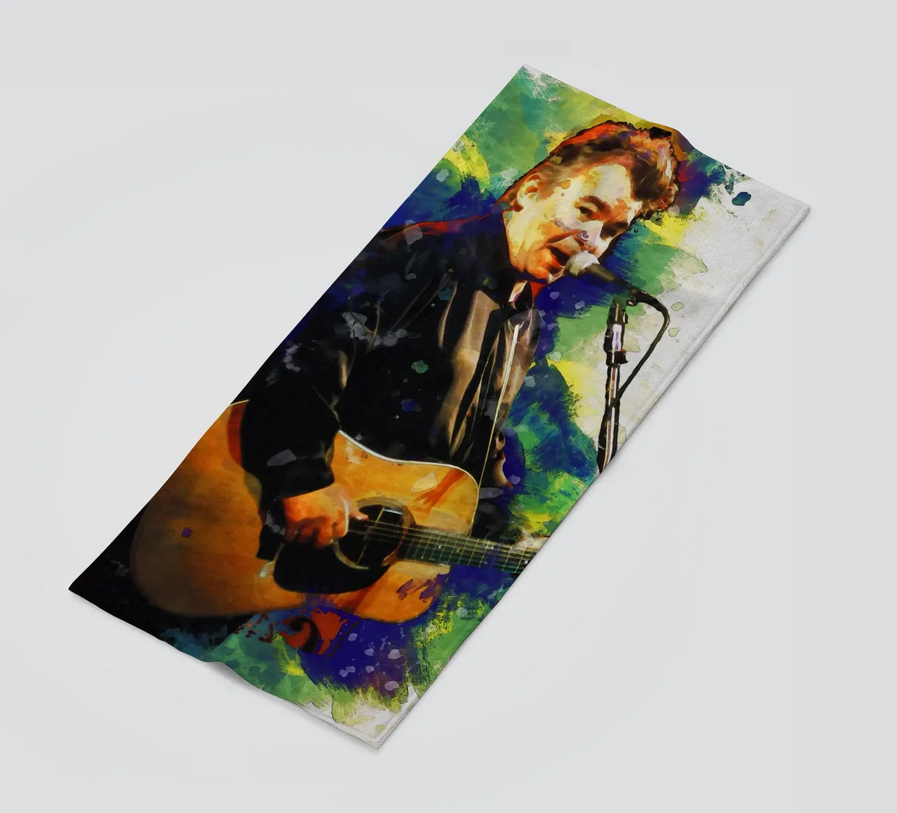 Smudge of John Prine Live Concert beach towel by Gunawan Rb