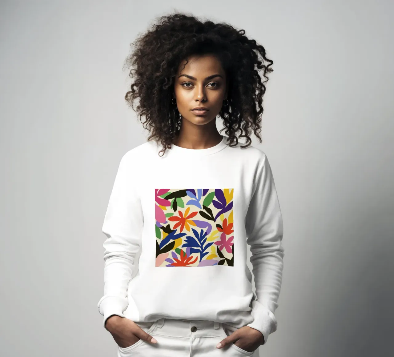 Lebendige Matisse-Ausschnitte: Eine verspielte Farbsymphonie im Garten Sweatshirt von Modern Muse