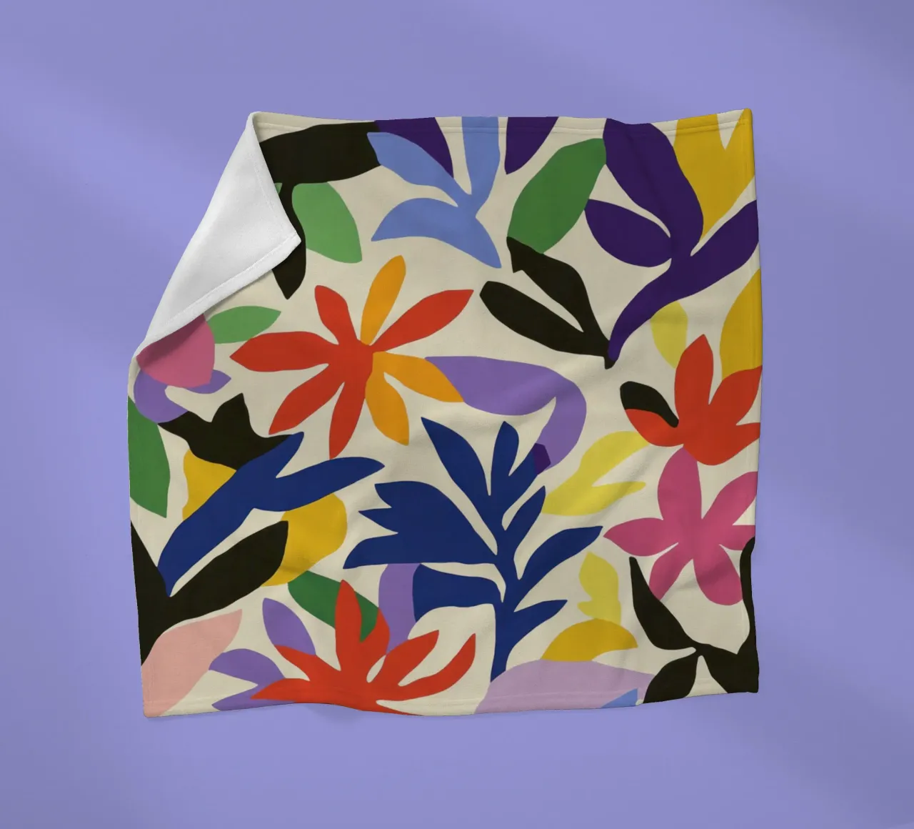 Vibrant Matisse Cut-Outs: A Playful Color Symphony Garden fleece blanket by Modern Muse