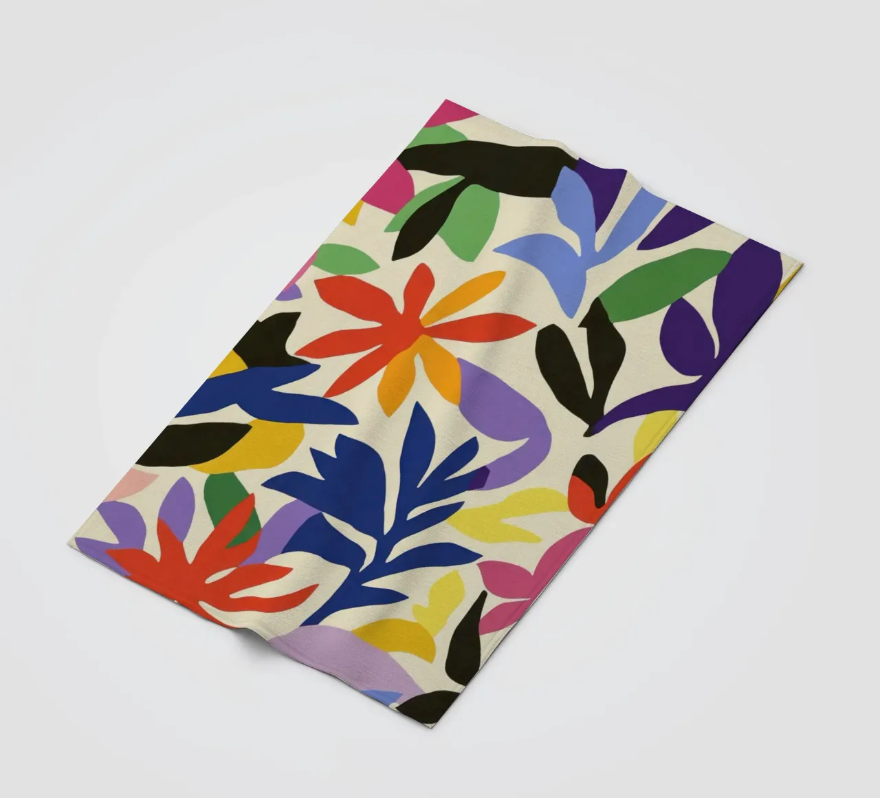 Vibrant Matisse Cut-Outs: A Playful Color Symphony Garden fleece blanket by Modern Muse