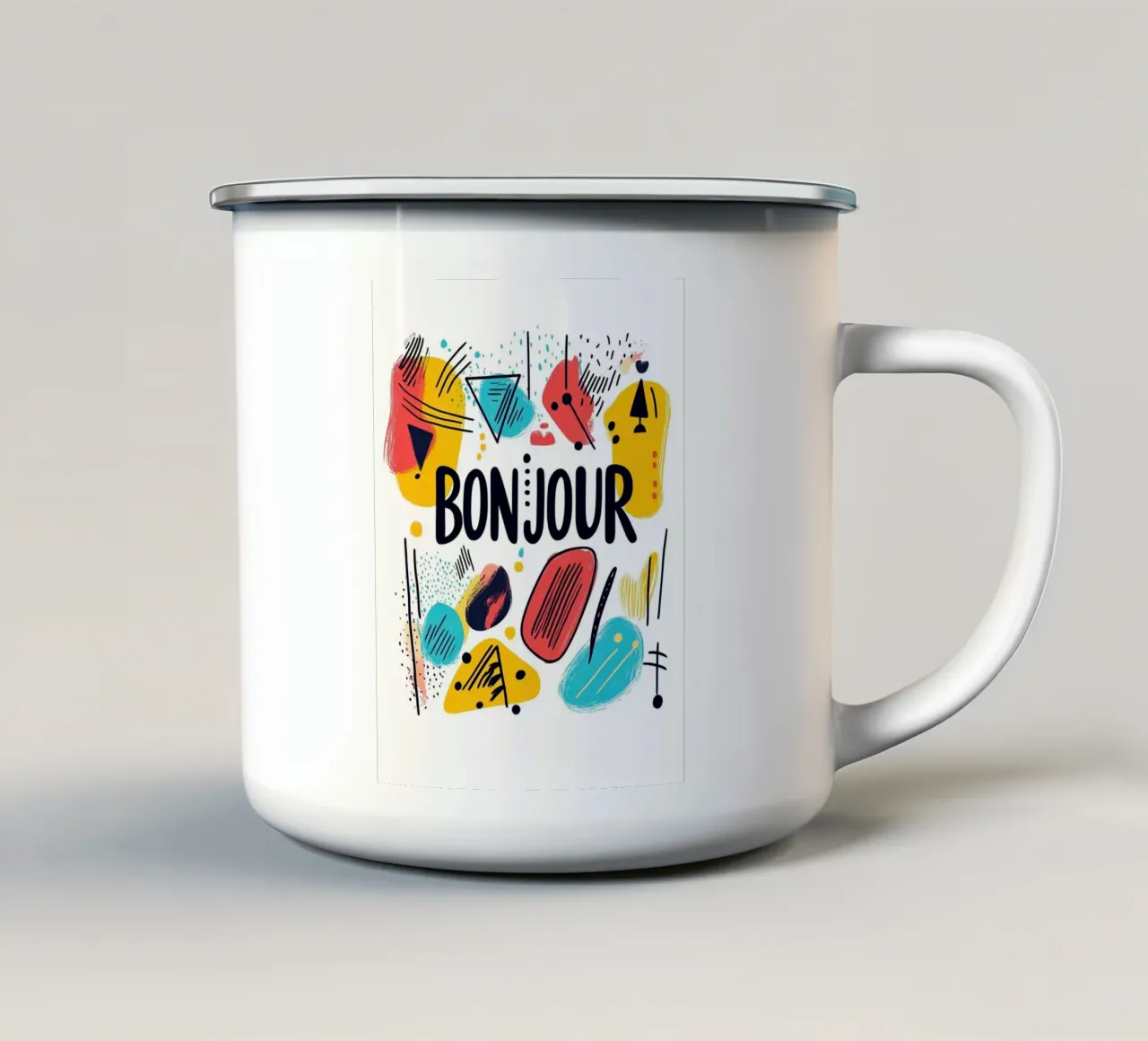 Bonjour tazza in smalto da Art Typo Essentiel