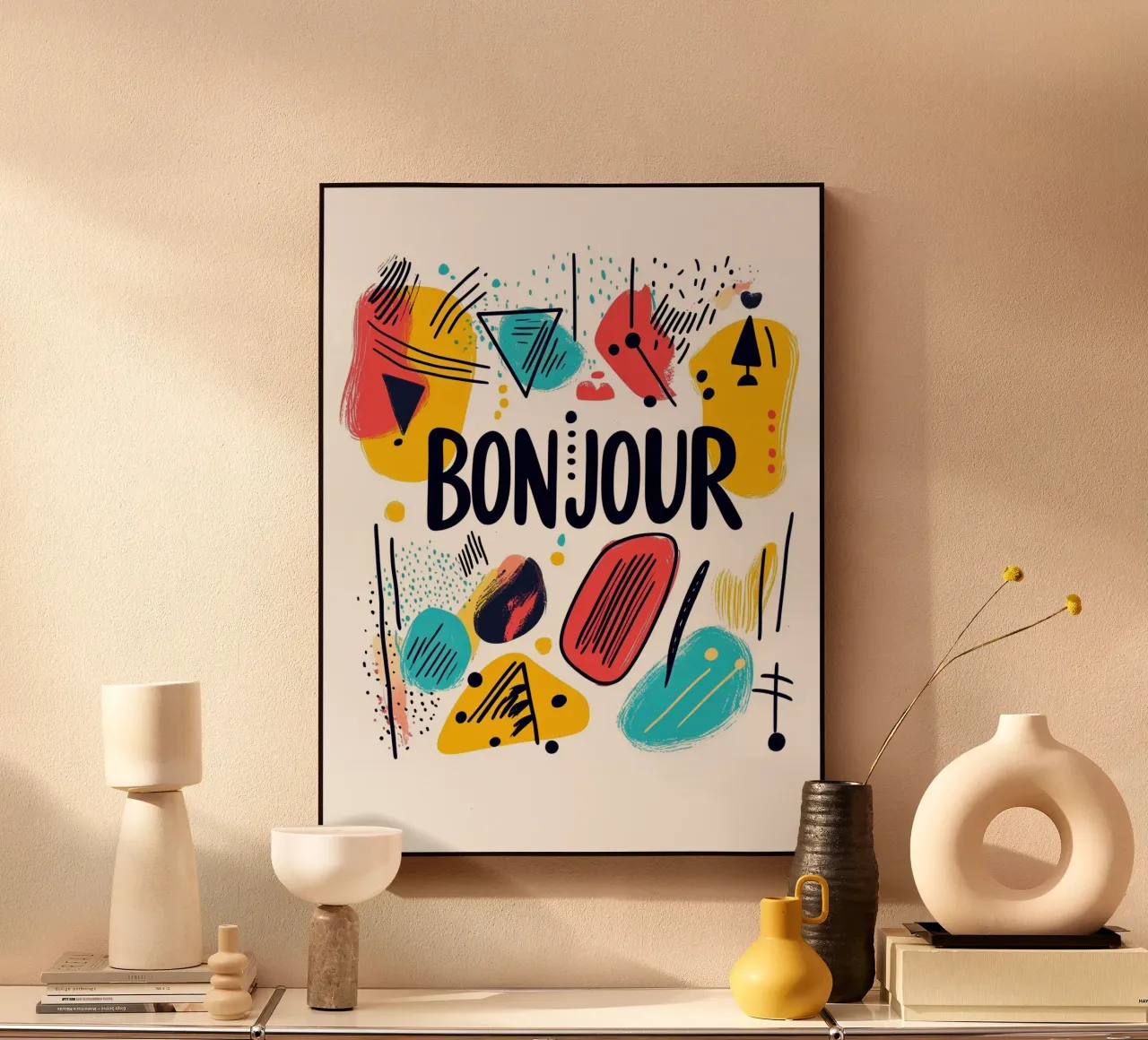 Bonjour acrylic glass by Art Typo Essentiel