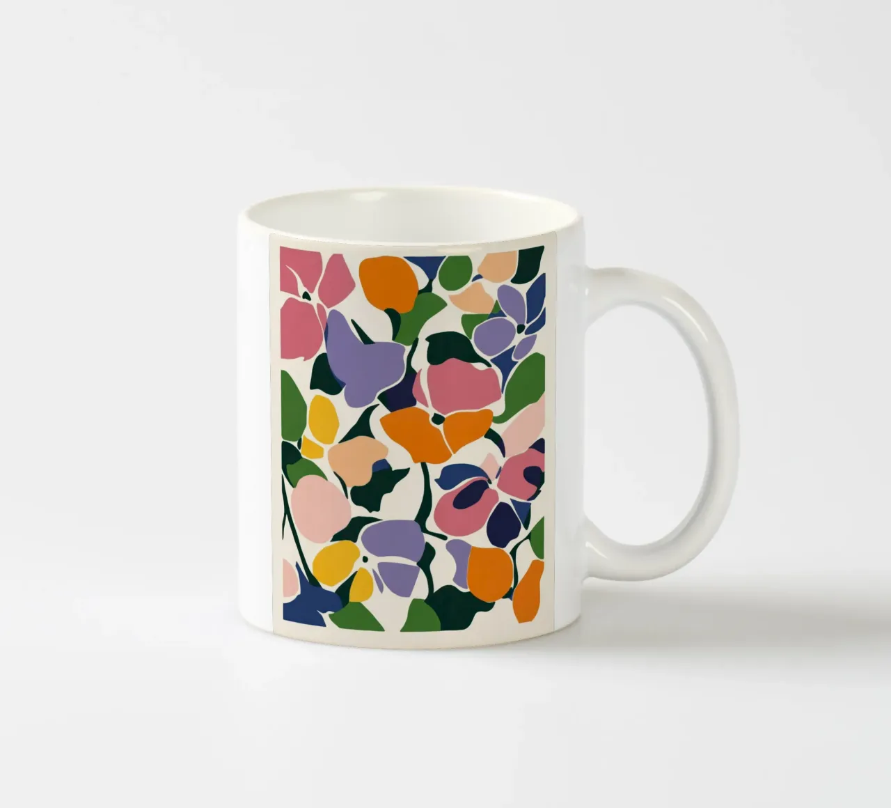 Fiori tagliati moderni: Una danza floreale ispirata a Matisse tazza in ceramica da Modern Muse