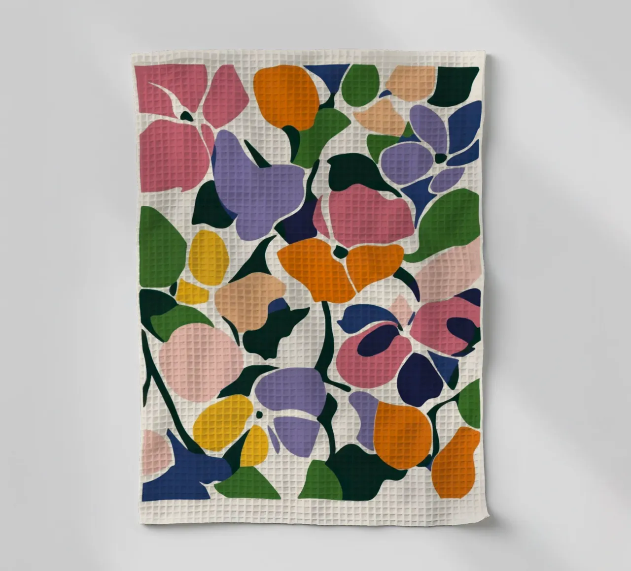 Fleurs modernes découpées : Une danse florale inspirée de Matisse torchon de Modern Muse