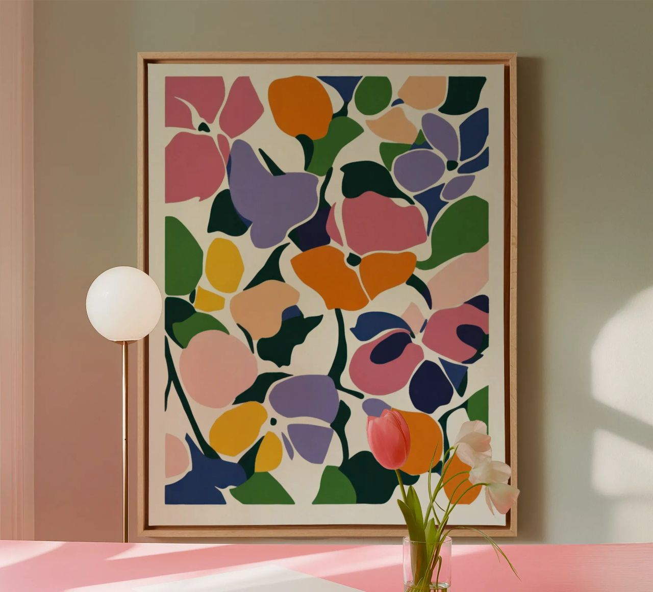 Modern Cut-Out Blooms: Ein Matisse-inspirierter Blumentanz Leinwand von Modern Muse