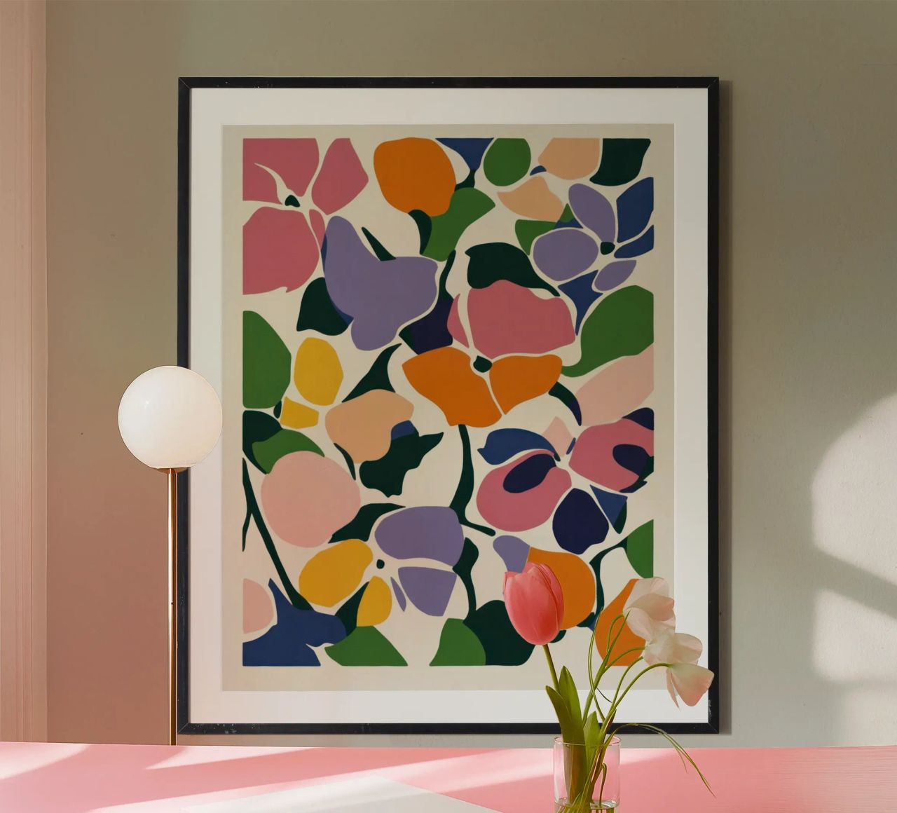 Modern Cut-Out Blooms: Ein Matisse-inspirierter Blumentanz Poster von Modern Muse