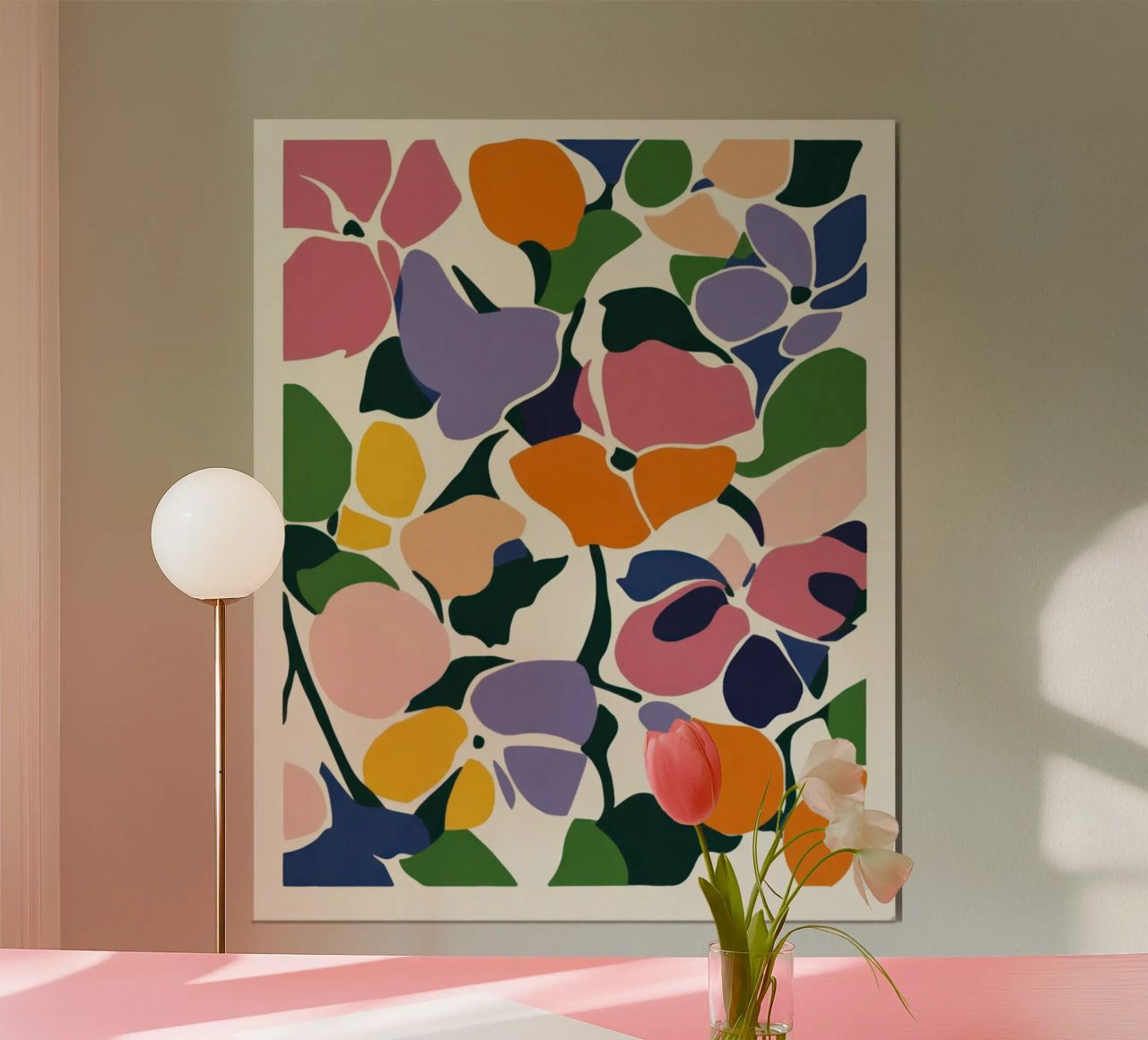 Modern Cut-Out Blooms: Ein Matisse-inspirierter Blumentanz Poster von Modern Muse
