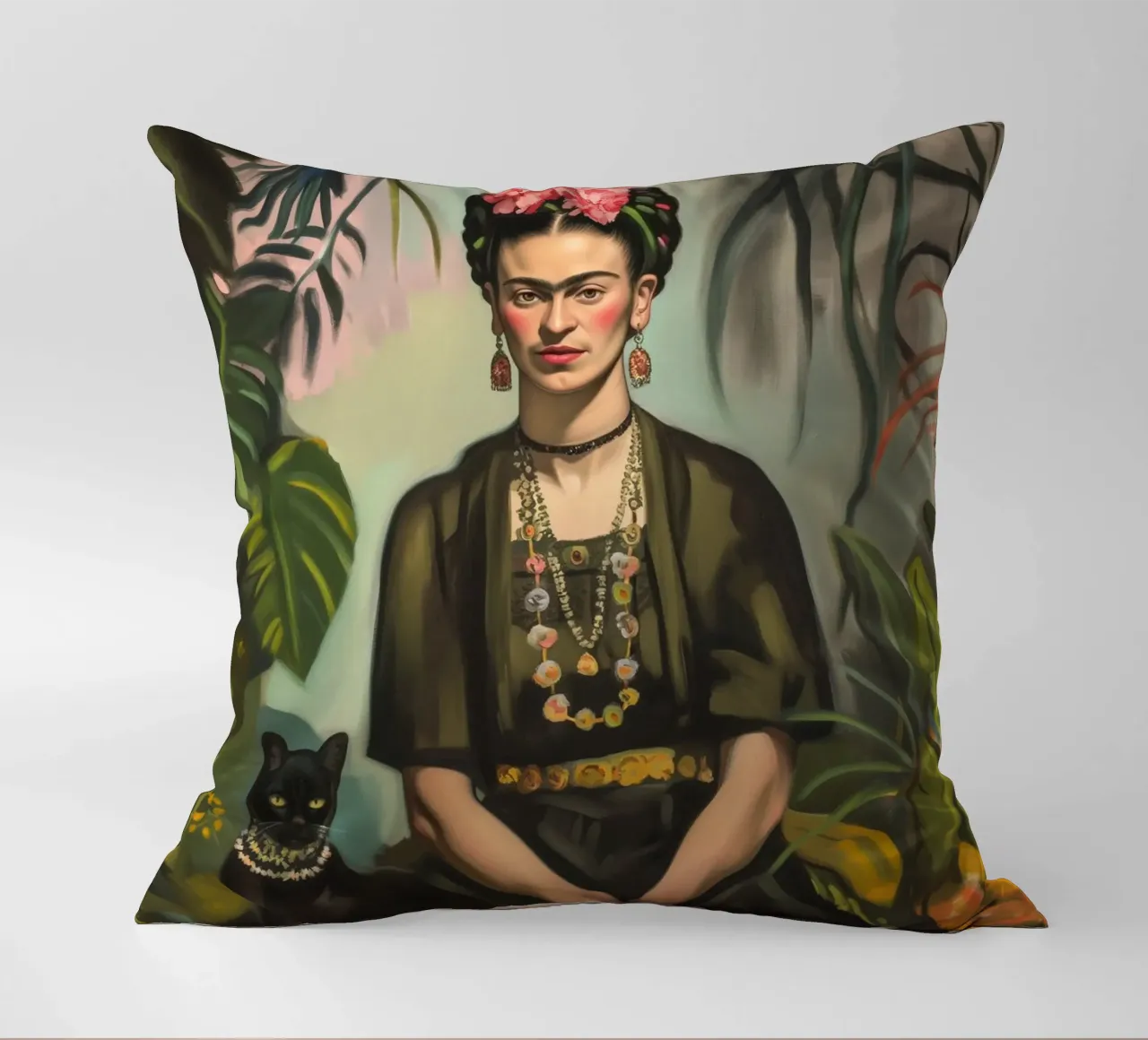 L'amore floreale dei gatti di Frida cuscino da Carinaprint