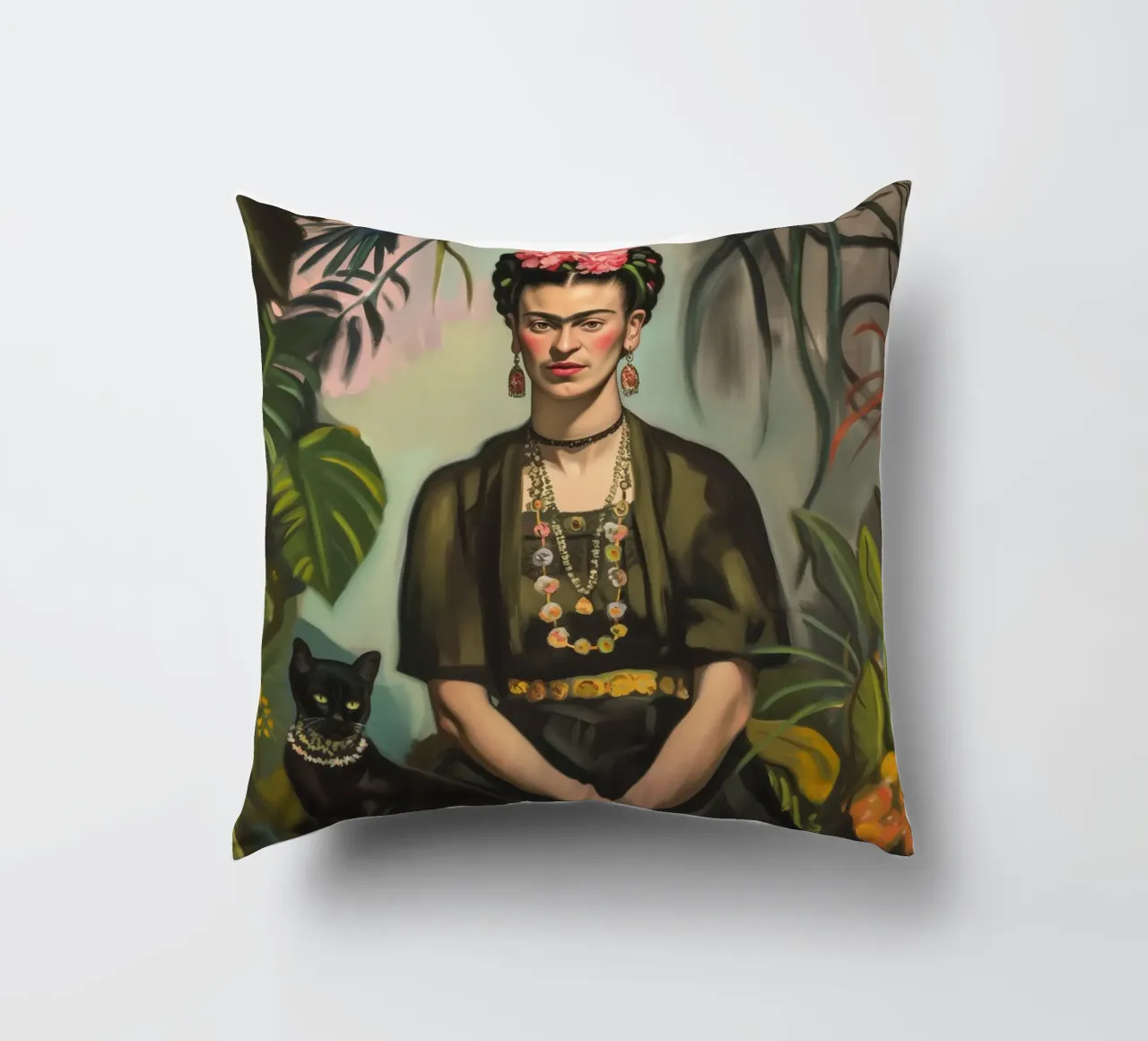 L'amore floreale dei gatti di Frida cuscino da Carinaprint