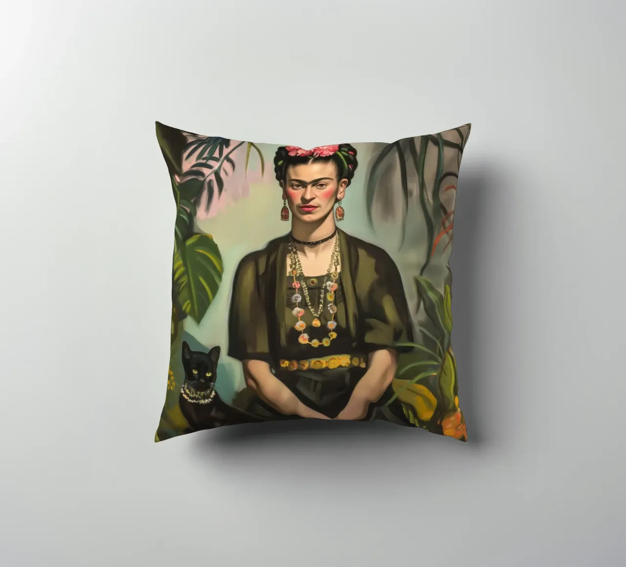L'amore floreale dei gatti di Frida cuscino da Carinaprint