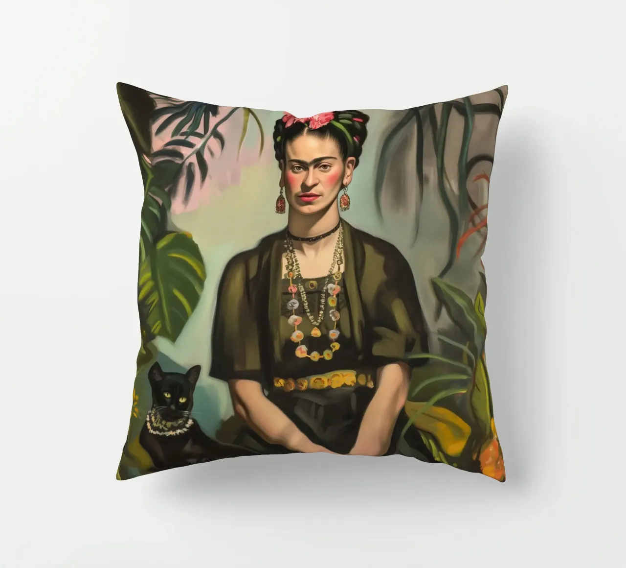 L'amore floreale dei gatti di Frida cuscino da Carinaprint