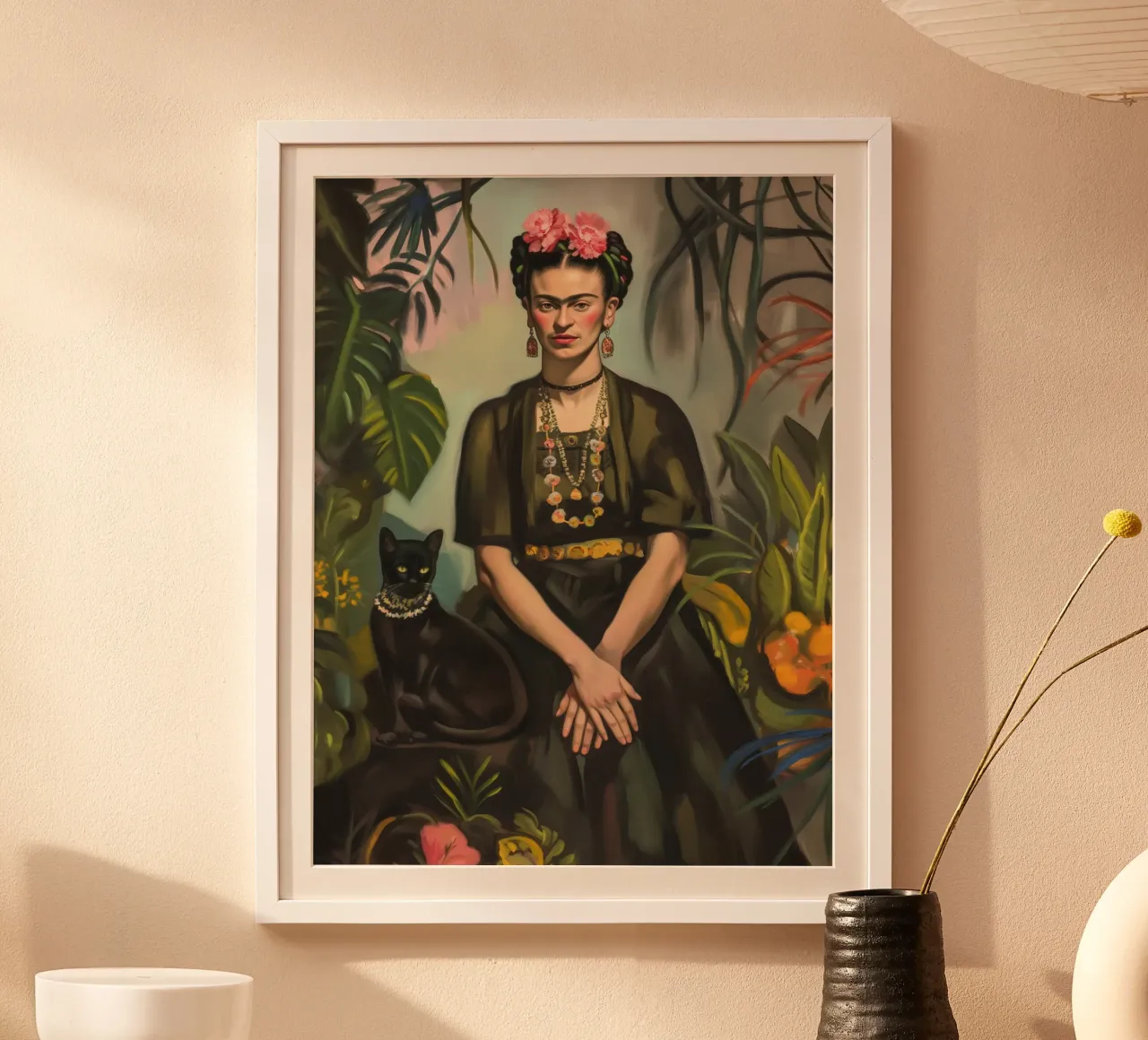 L'amore floreale dei gatti di Frida carta hahnemühle da Carinaprint