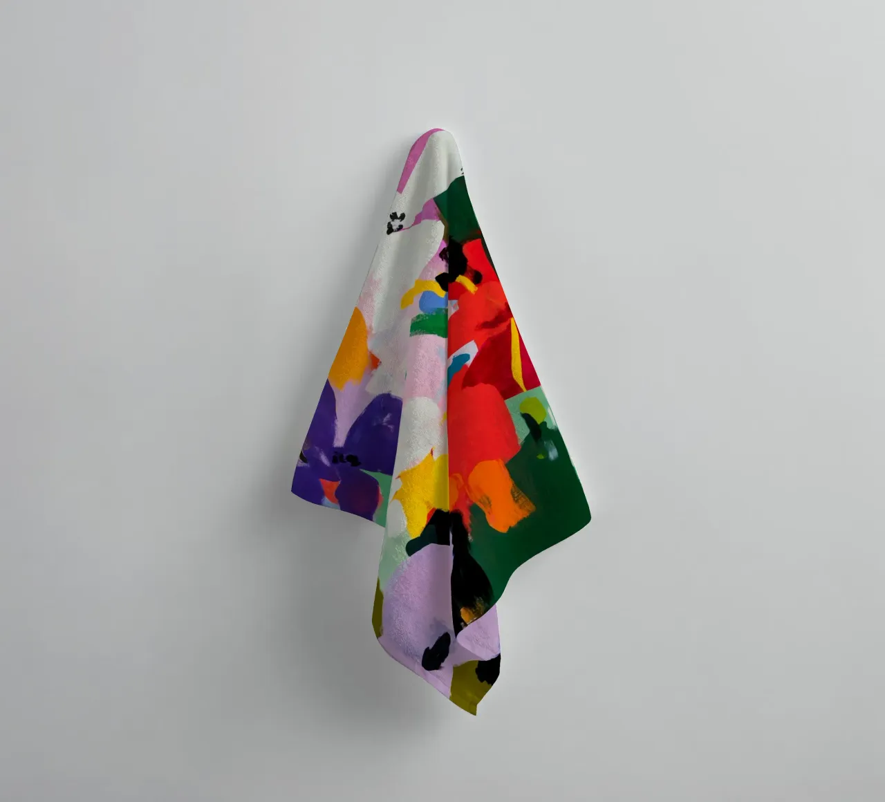 Bold and Colorful Abstract Floral Painting in Matisse Style towel by Modern Muse