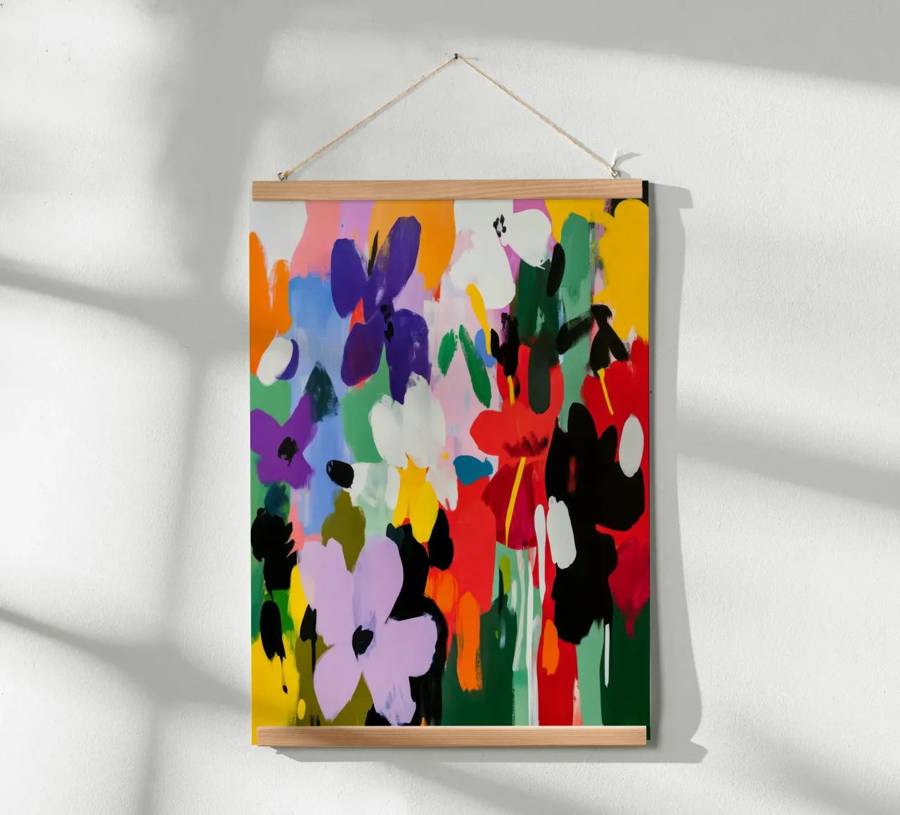 Pittura floreale astratta audace e colorata in stile Matisse carta hahnemühle da Modern Muse