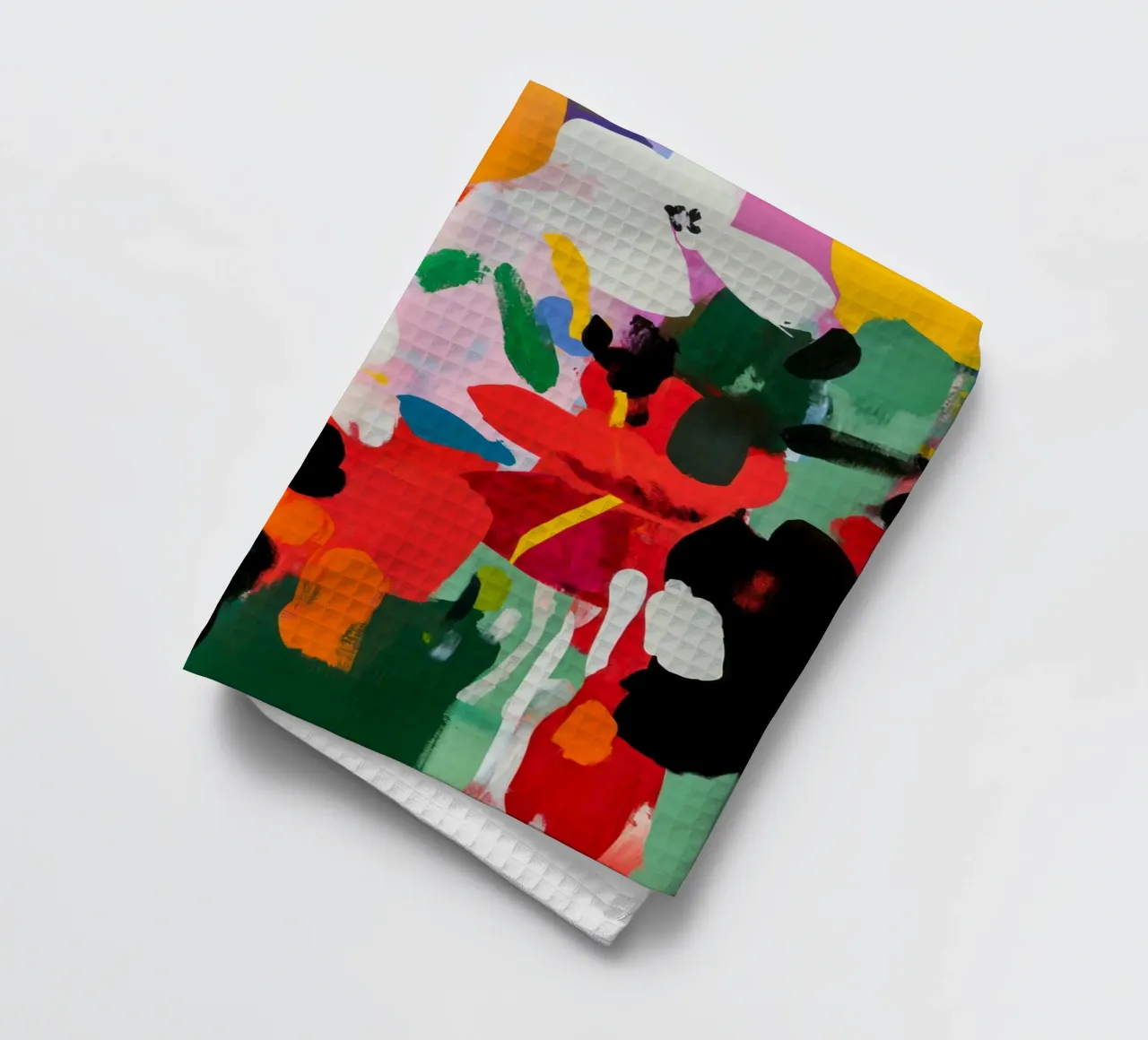 Peinture florale abstraite audacieuse et colorée dans le style Matisse torchon de Modern Muse