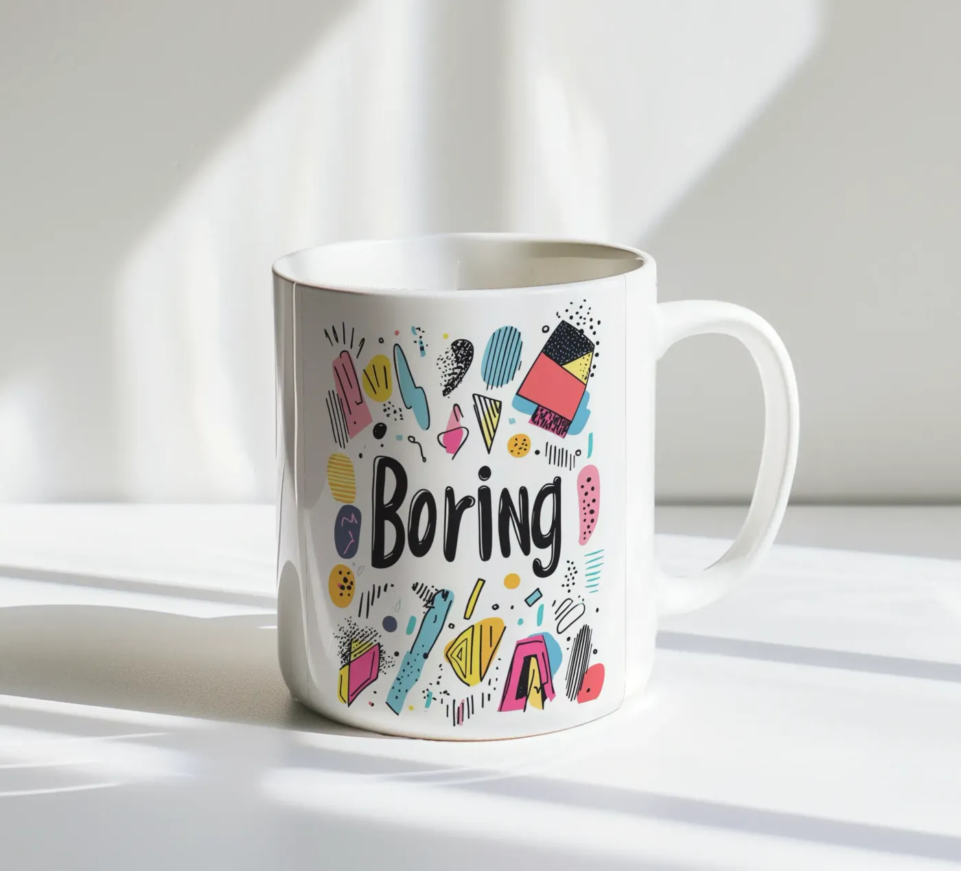 Boring ceramic mug by Art Typo Essentiel