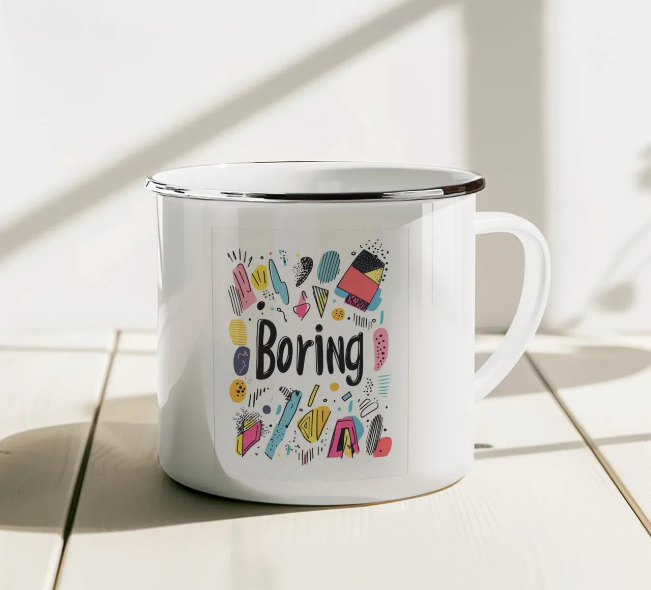 Boring taza de esmalte de Art Typo Essentiel