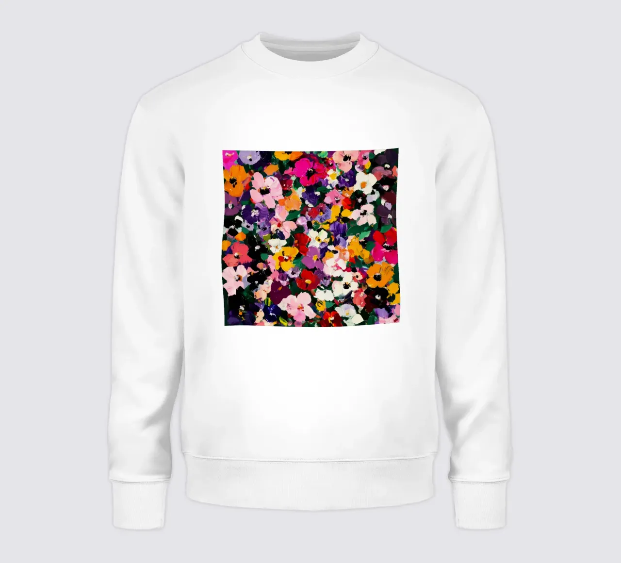 Vivace e audace dipinto floreale astratto di fiori colorati felpa da Modern Muse