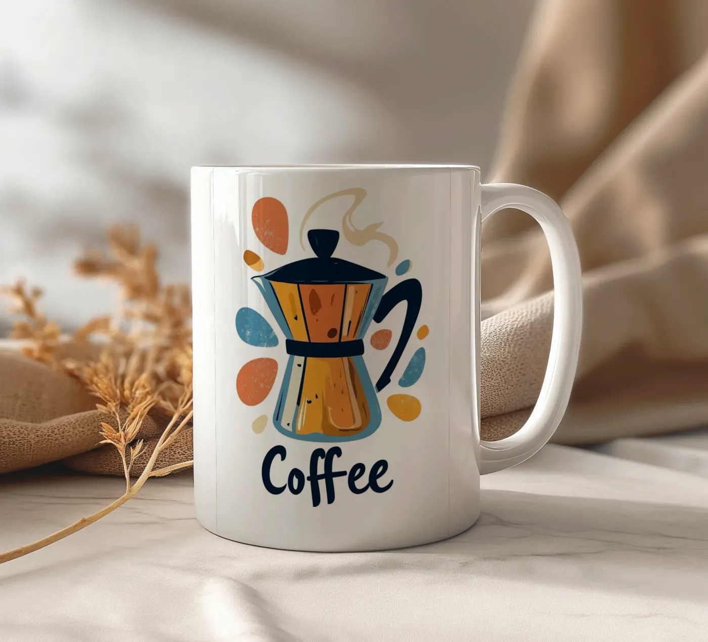 Coffee ceramic mug by Art Typo Essentiel