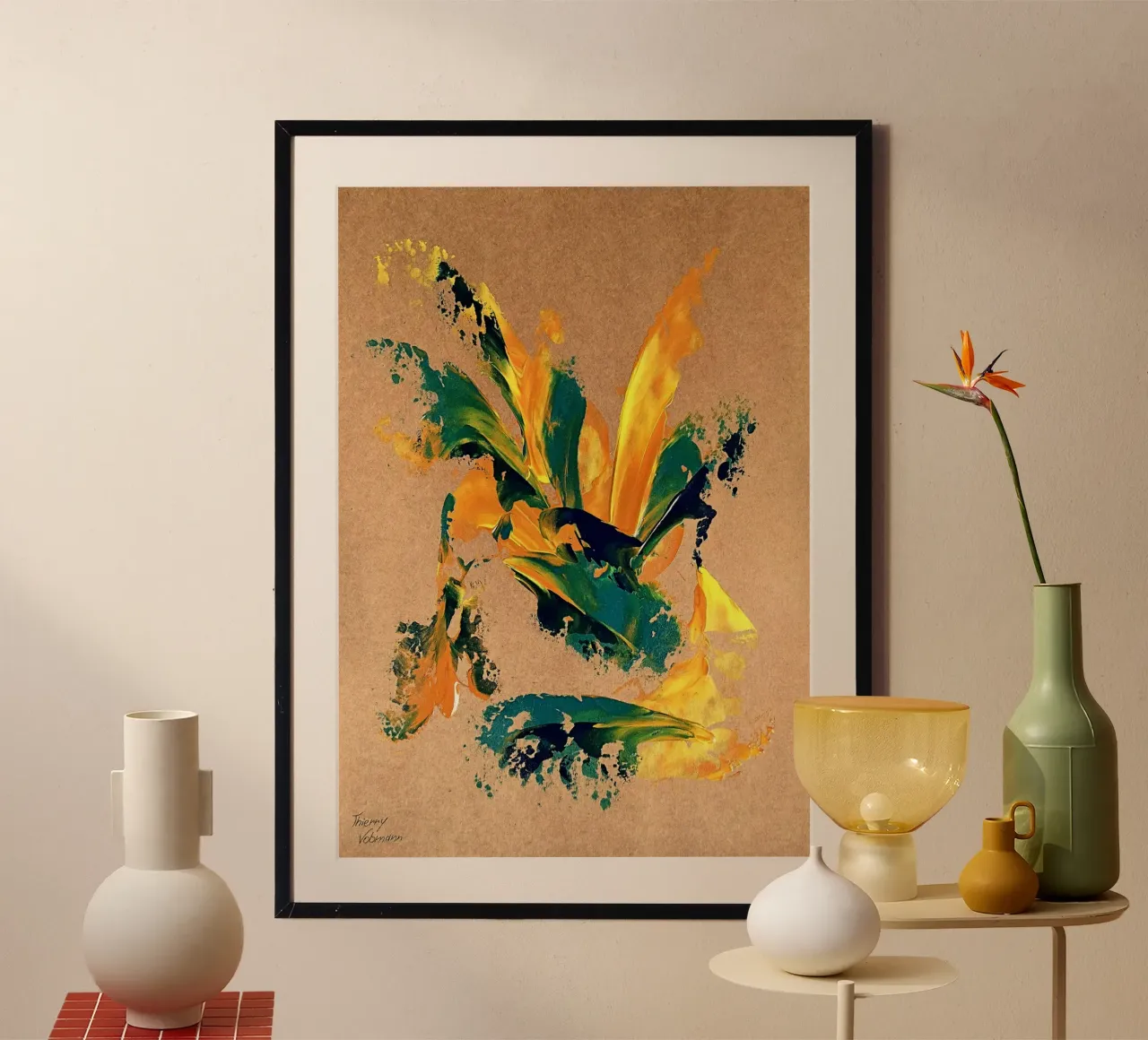 NATURAL STYLE 16 poster con telaio in alluminio da Thierry Vobmann Abstract painting