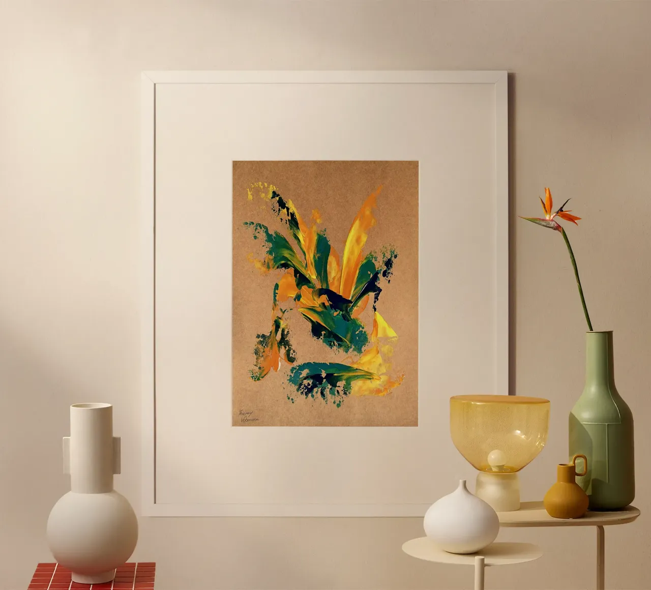 NATURAL STYLE 16 poster con telaio in alluminio da Thierry Vobmann Abstract painting