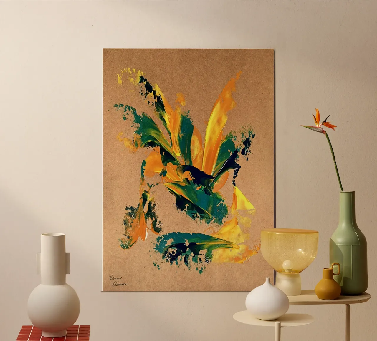 NATURAL STYLE 16 poster con telaio in alluminio da Thierry Vobmann Abstract painting