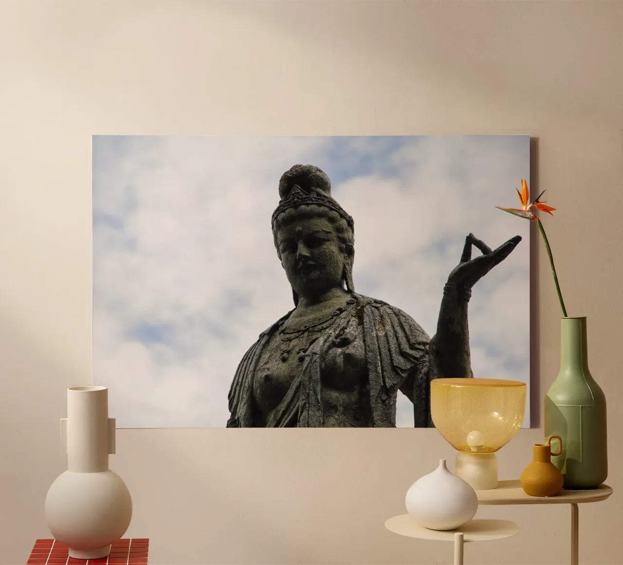 Statua al cimitero di Okunoin - Tranquillità a Koyasan tela con Cornice a cassetta da Ben & Clo creations