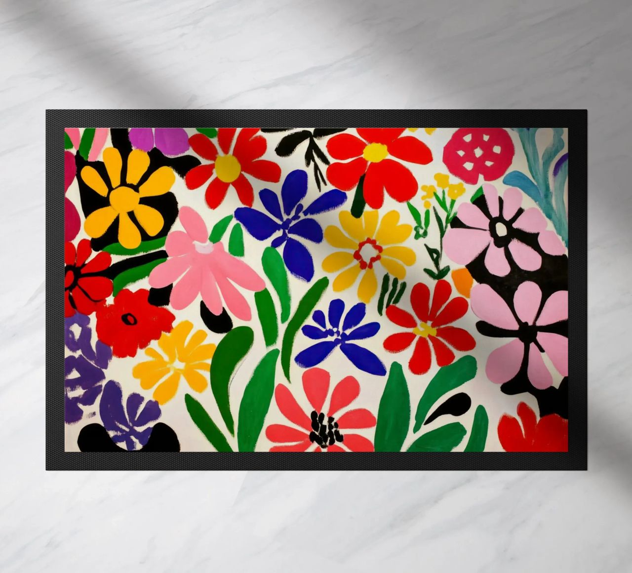 Giardino floreale di ispirazione matissiana con forme e colori audaci zerbino da Modern Muse