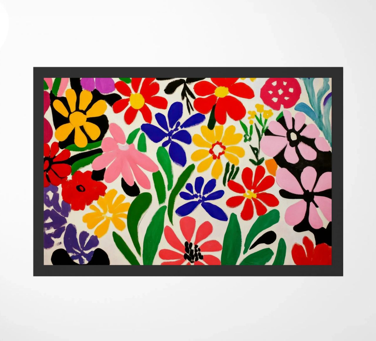 Giardino floreale di ispirazione matissiana con forme e colori audaci zerbino da Modern Muse