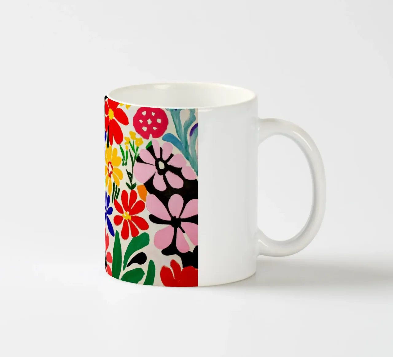 Giardino floreale di ispirazione matissiana con forme e colori audaci tazza in ceramica da Modern Muse