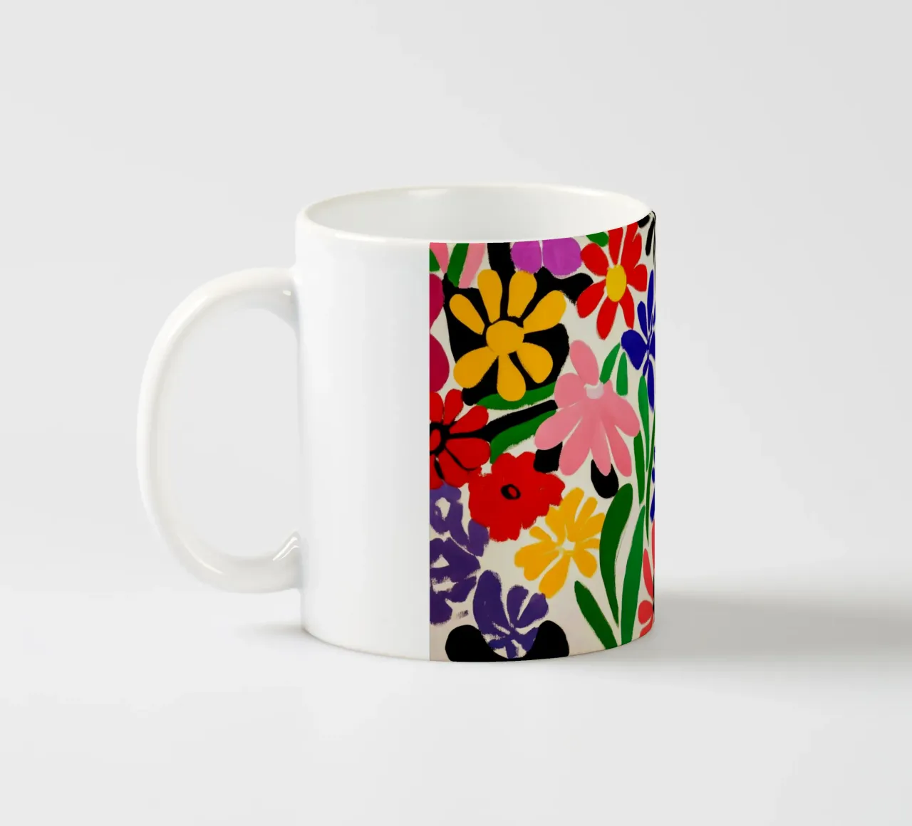 Giardino floreale di ispirazione matissiana con forme e colori audaci tazza in ceramica da Modern Muse
