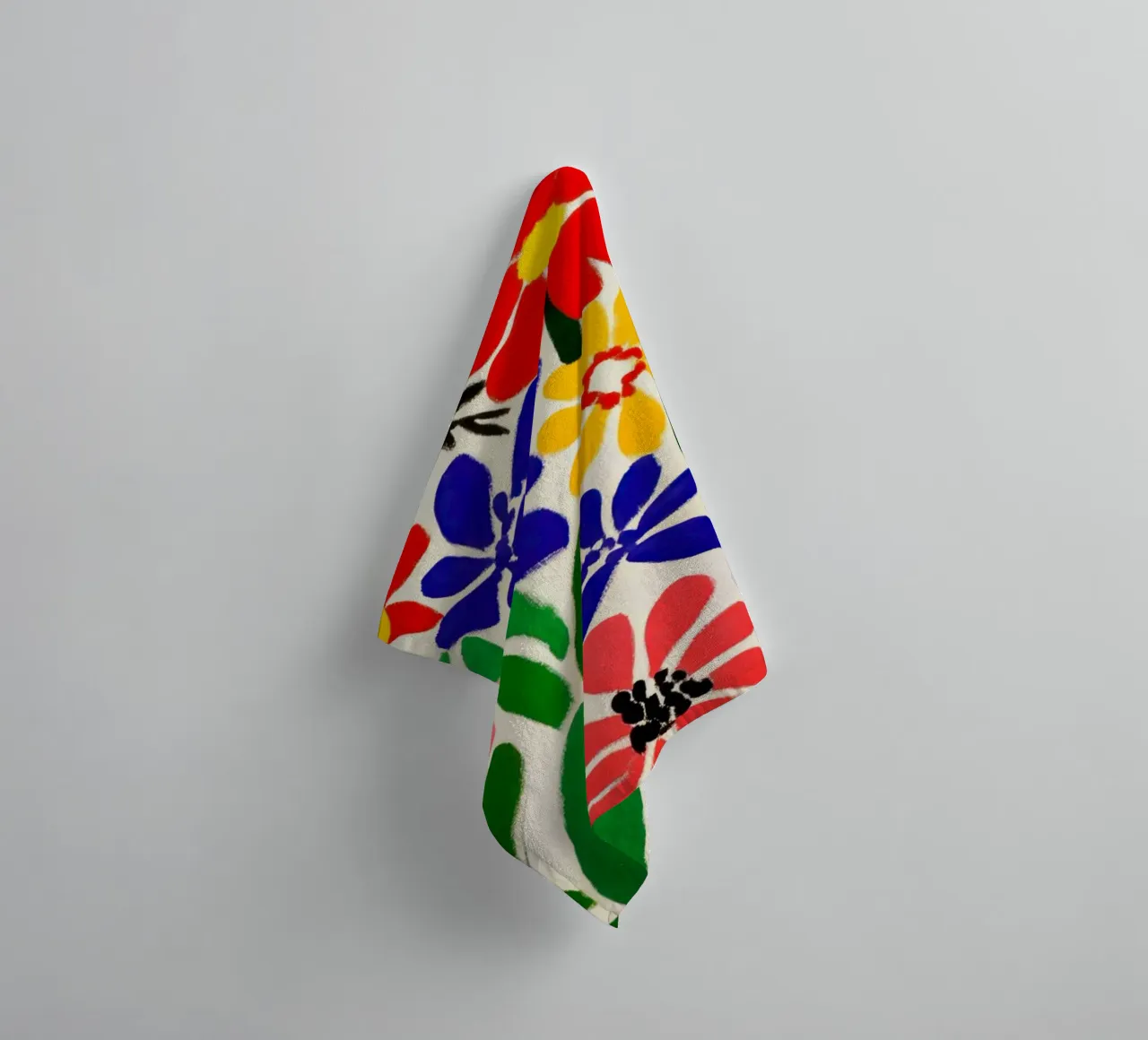 Matisse-inspirierter Blumengarten mit kräftigen Formen und Farben Handtuch von Modern Muse