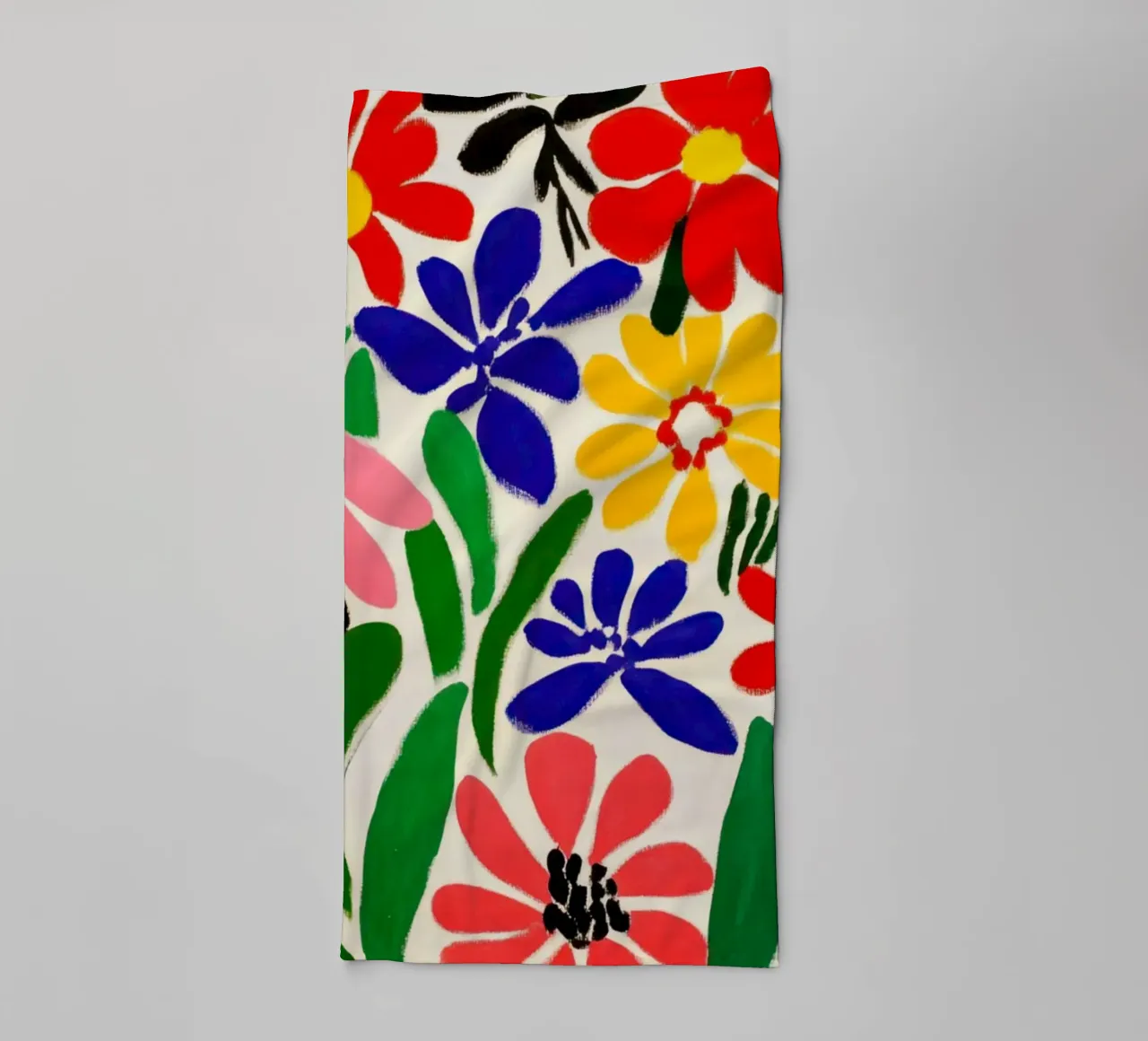 Matisse-inspirierter Blumengarten mit kräftigen Formen und Farben Handtuch von Modern Muse
