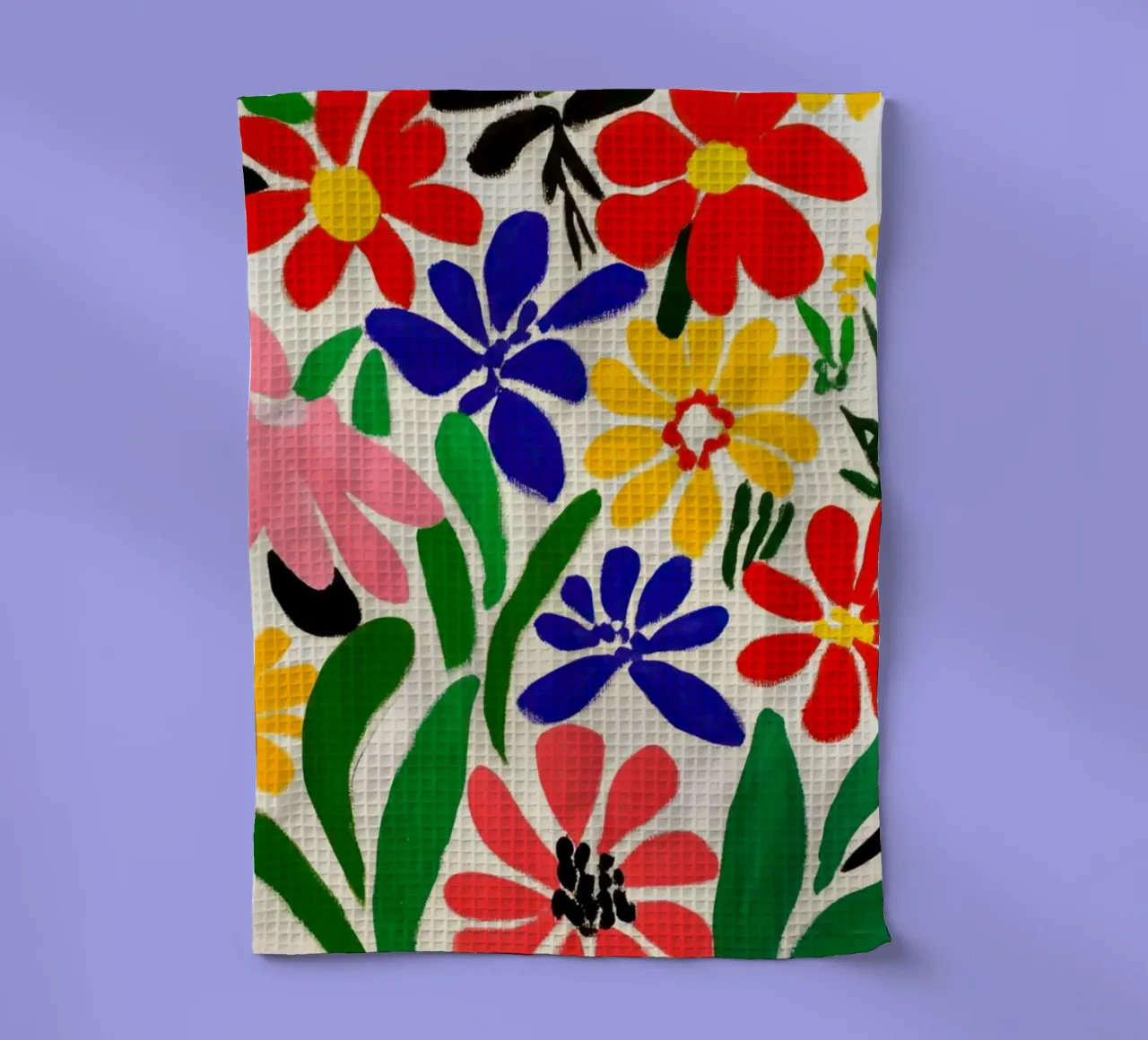 Matisse-inspirierter Blumengarten mit kräftigen Formen und Farben Geschirrtuch von Modern Muse
