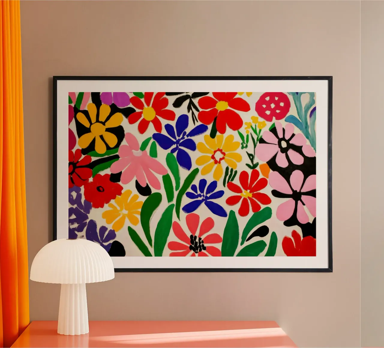Giardino floreale di ispirazione matissiana con forme e colori audaci poster da Modern Muse