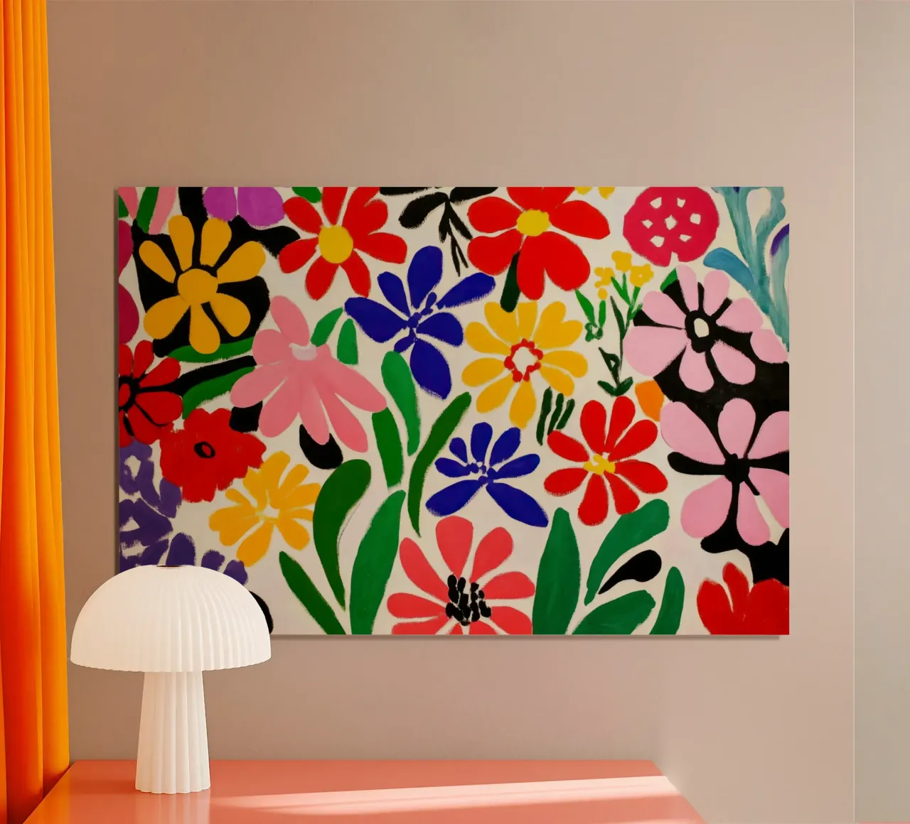 Giardino floreale di ispirazione matissiana con forme e colori audaci poster da Modern Muse