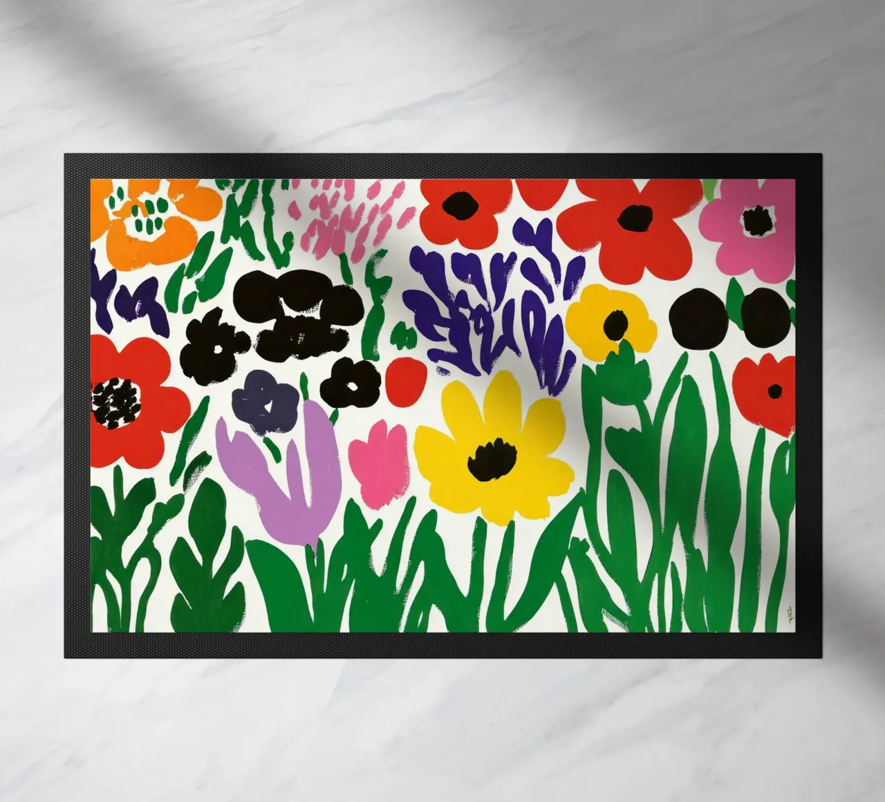 Audace giardino floreale di ispirazione matissiana dalle forme e dai colori vibranti zerbino da Modern Muse