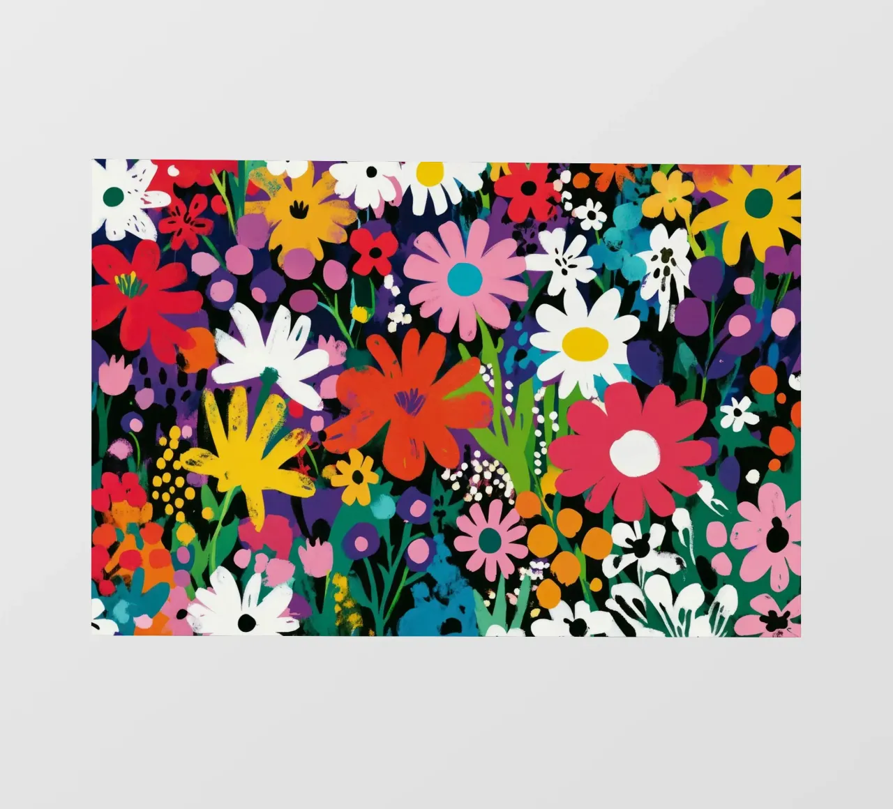 Audace giardino floreale di ispirazione matissiana Colori vibranti forme telo in pvc da Modern Muse