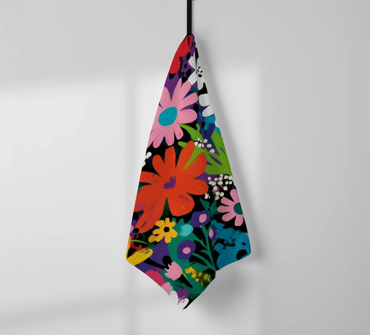 Audace giardino floreale di ispirazione matissiana Colori vibranti forme canovaccio da cucina da Modern Muse