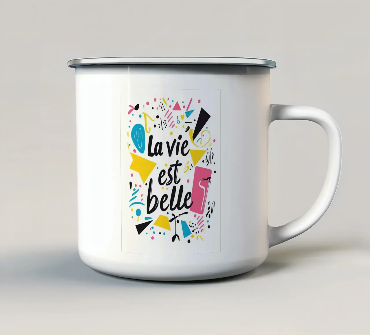 La vie est belle tazza in smalto da Art Typo Essentiel