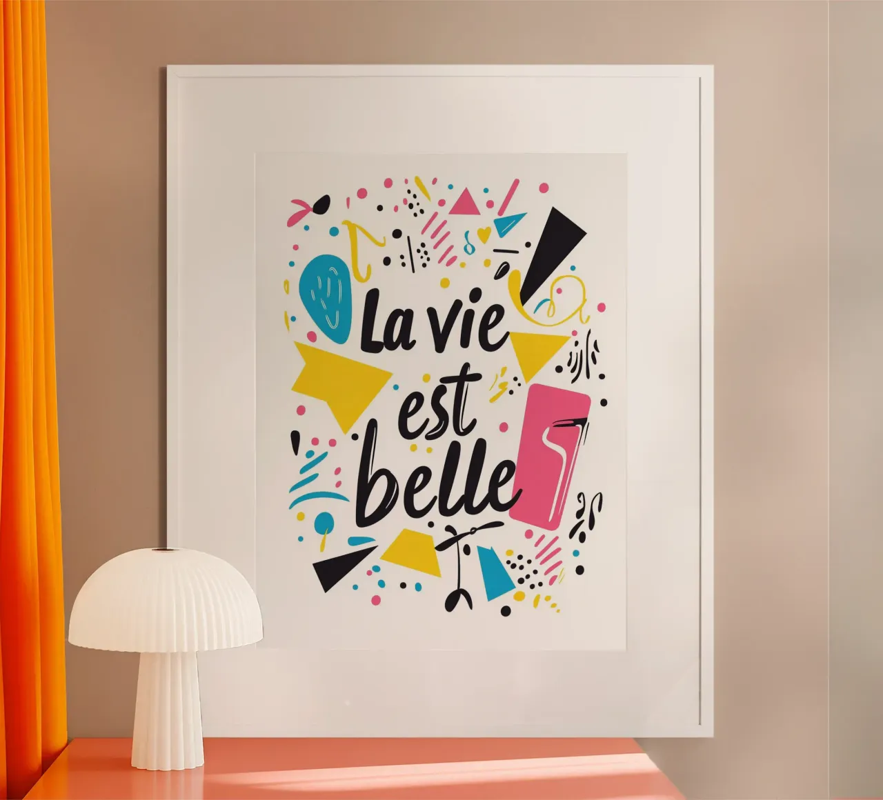 La vie est belle poster con telaio in plastica da Art Typo Essentiel