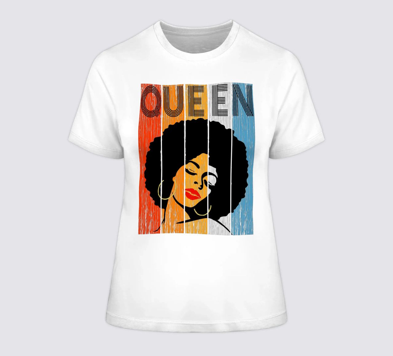 Königin Afro Mädchen Iconic Design Frauen T-Shirt von vickeyroads
