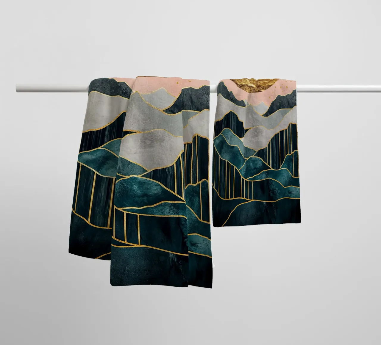 The Mountains’ Morning Glow towel by Niklas